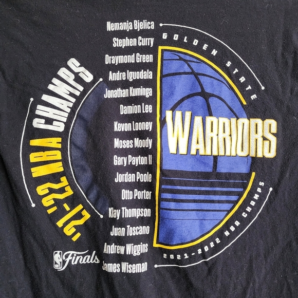 Golden State Warriors 2021-2022 NBA Champions Black Fanatics T-Shirt Size M - Picture 8 of 11
